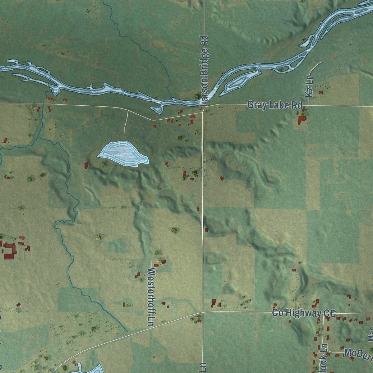 Second close-up of the map of the Town of Oconto Falls, Wisconsin print showing more streets and buildings