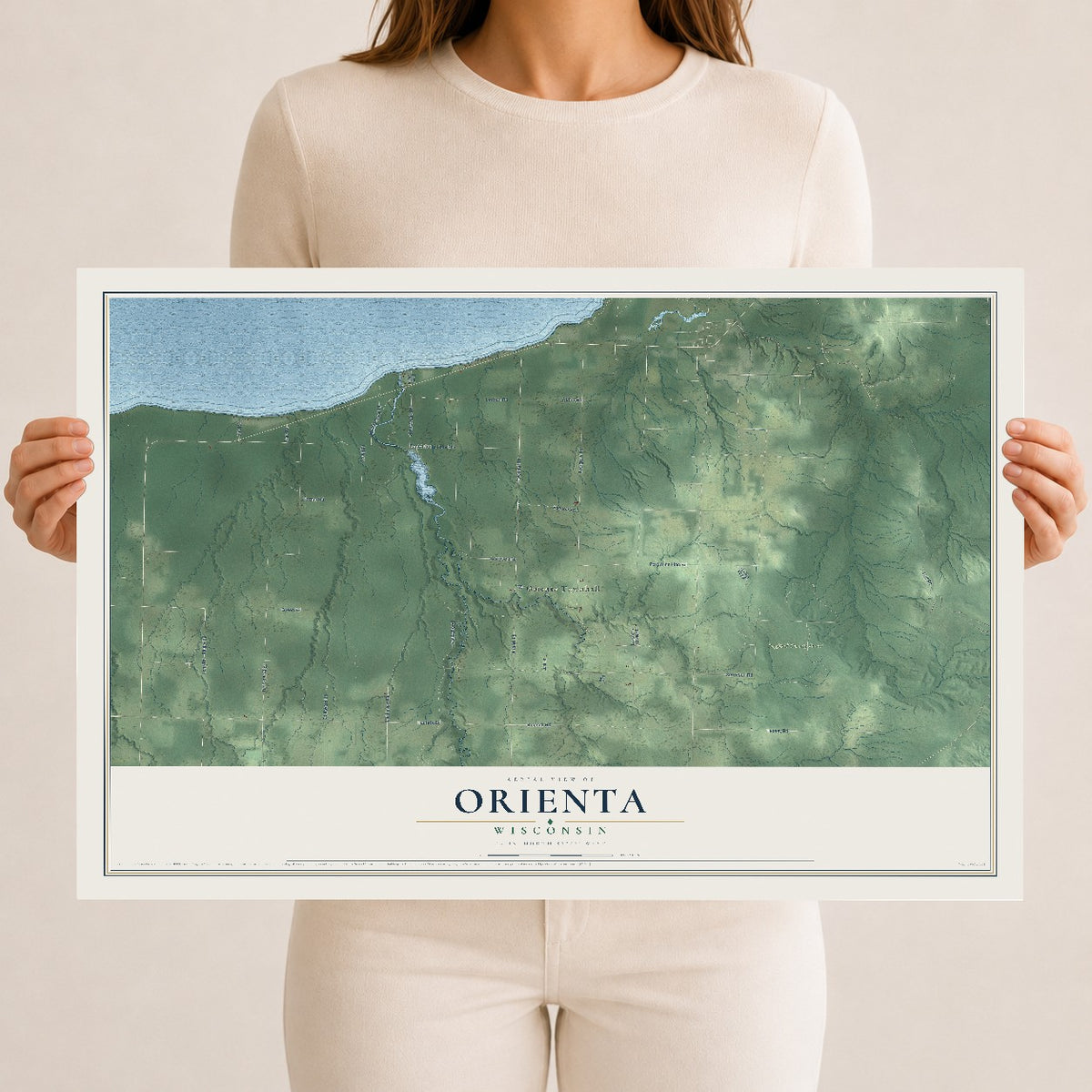 Map of Orienta, Wisconsin, 12 x 18 inch unframed archival matte print