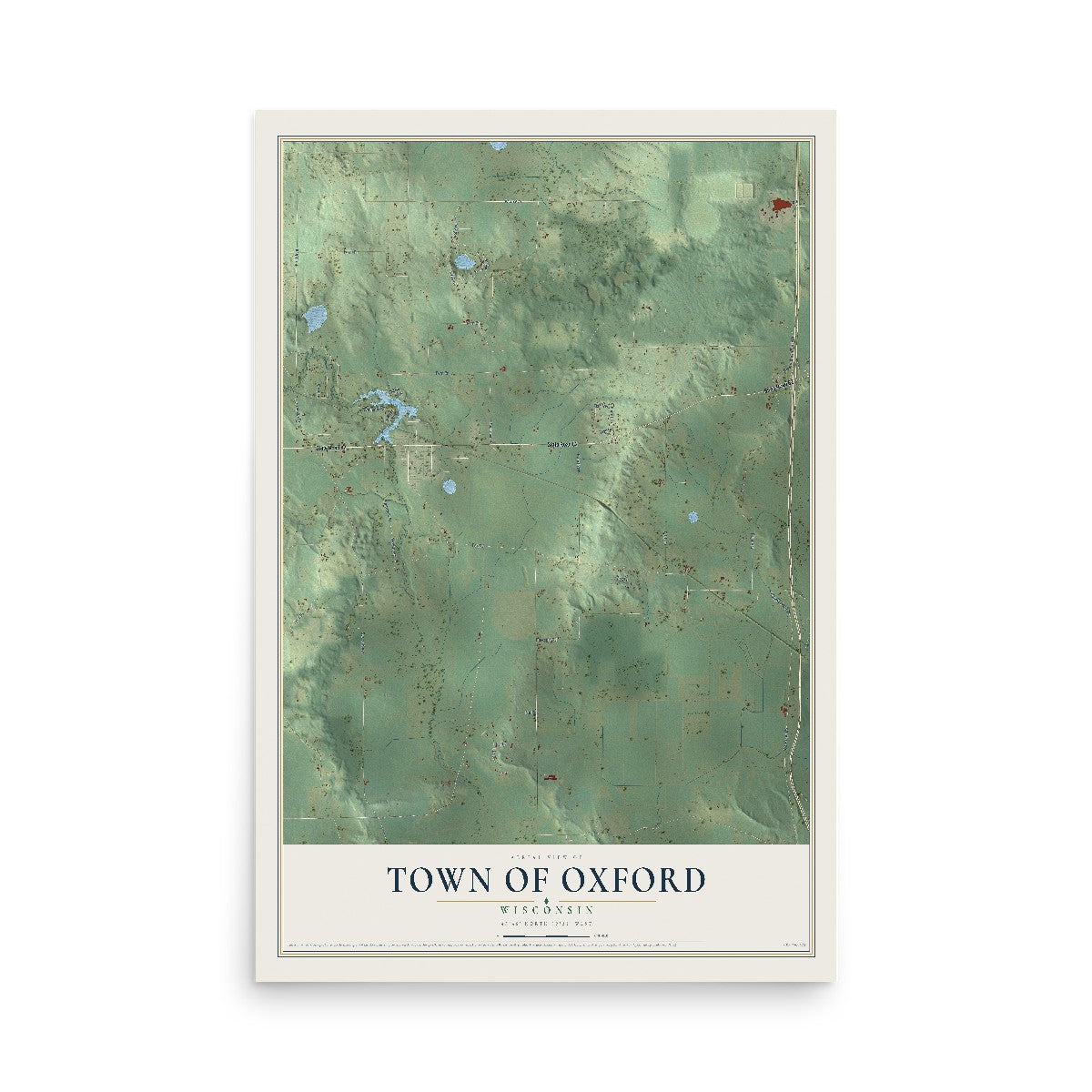 Map of the Town of Oxford, Wisconsin, 12 x 18 inch unframed archival matte print