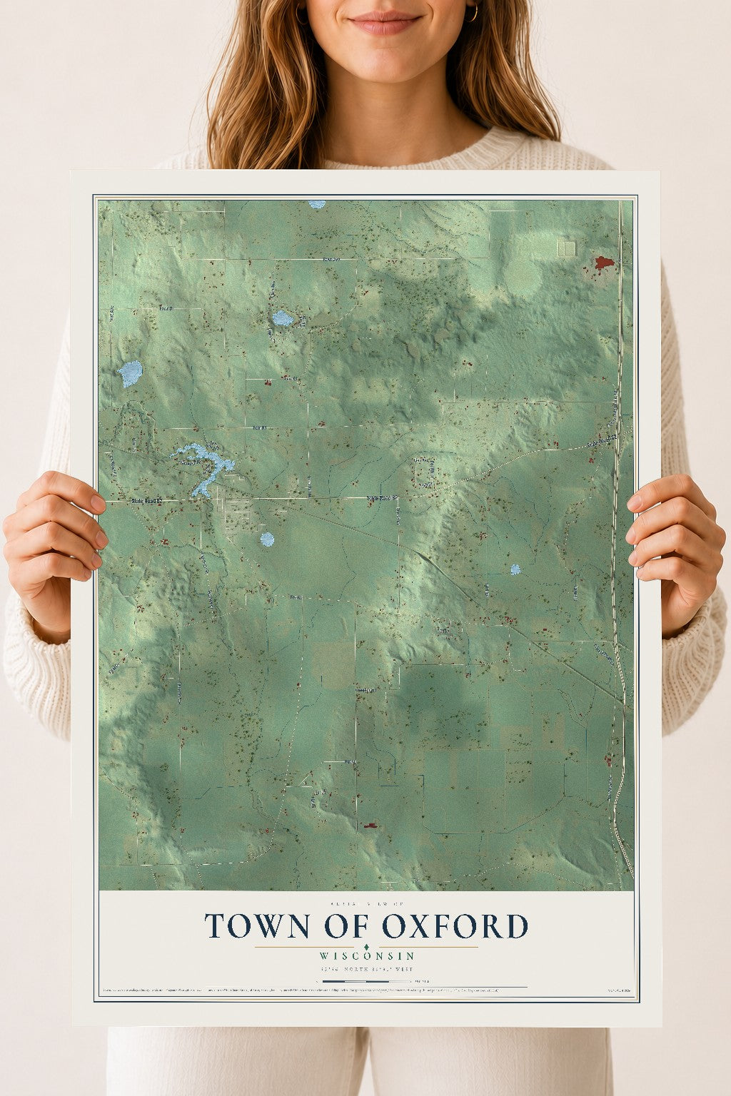 Map of the Town of Oxford, Wisconsin, 18 x 24 inch unframed archival matte print