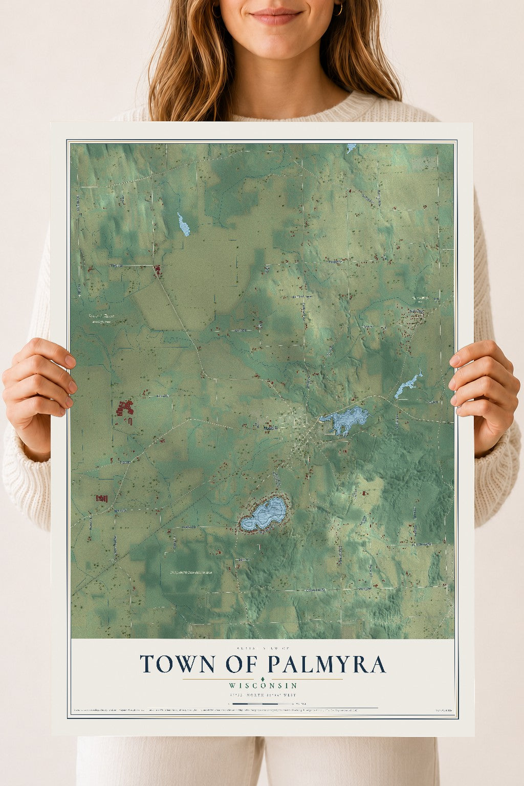 Map of the Town of Palmyra, Wisconsin, 18 x 24 inch unframed archival matte print
