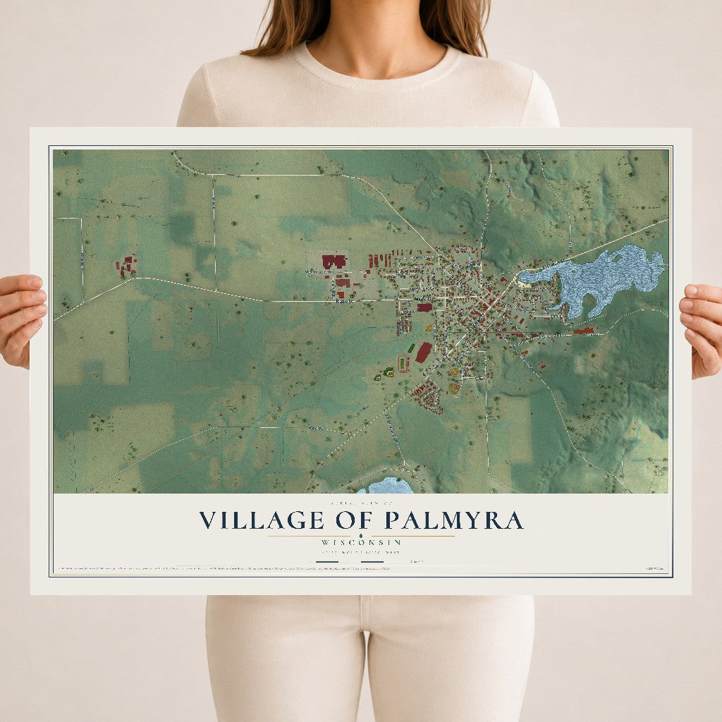 Map of Palmyra, Wisconsin, 18 x 24 inch unframed archival matte print