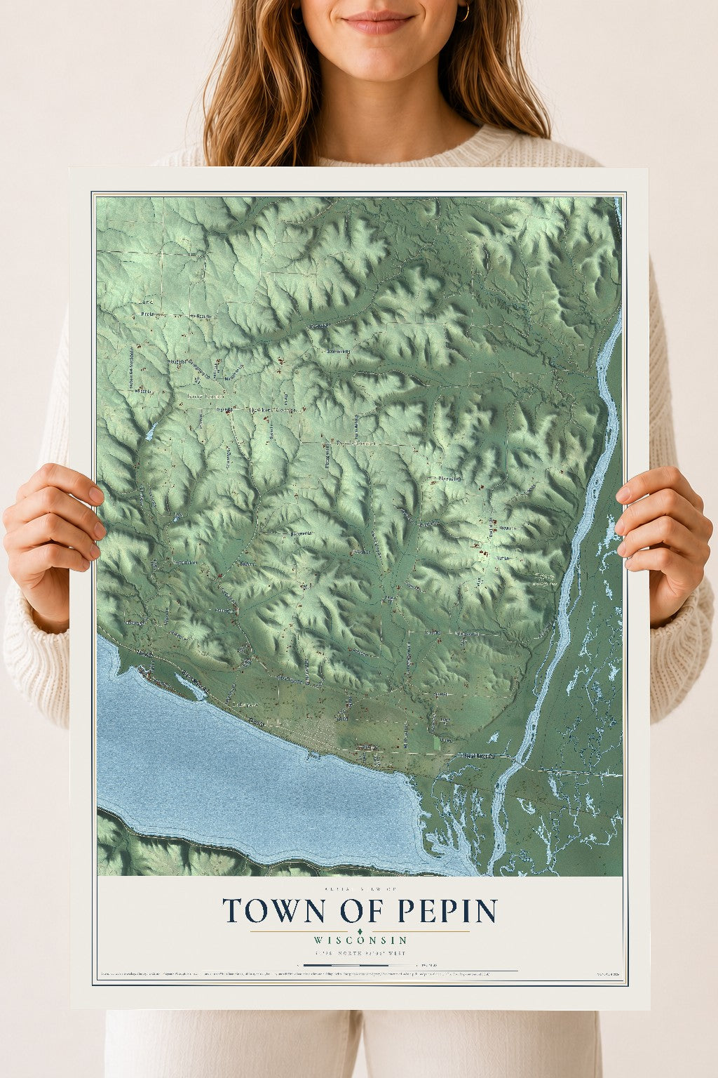 Map of the Town of Pepin, Wisconsin, 18 x 24 inch unframed archival matte print