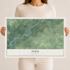 Map of Peru, Wisconsin, 12 x 18 inch unframed archival matte print