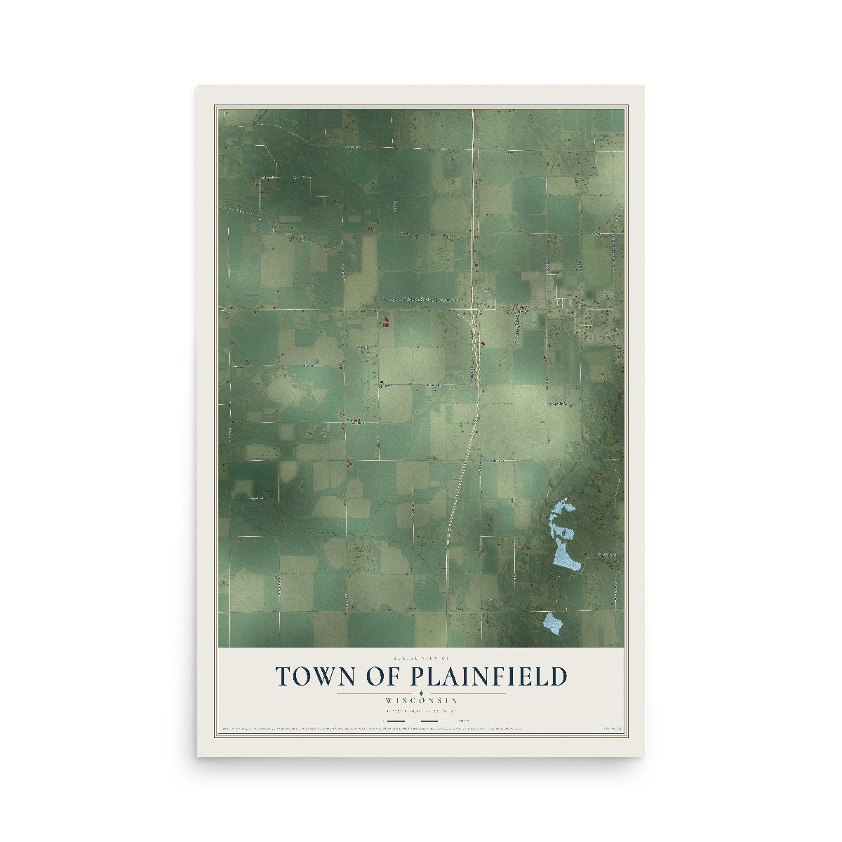 Map of the Town of Plainfield, Wisconsin, 12 x 18 inch unframed archival matte print