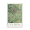 Map of Platteville, Wisconsin, 12 x 18 inch unframed archival matte print