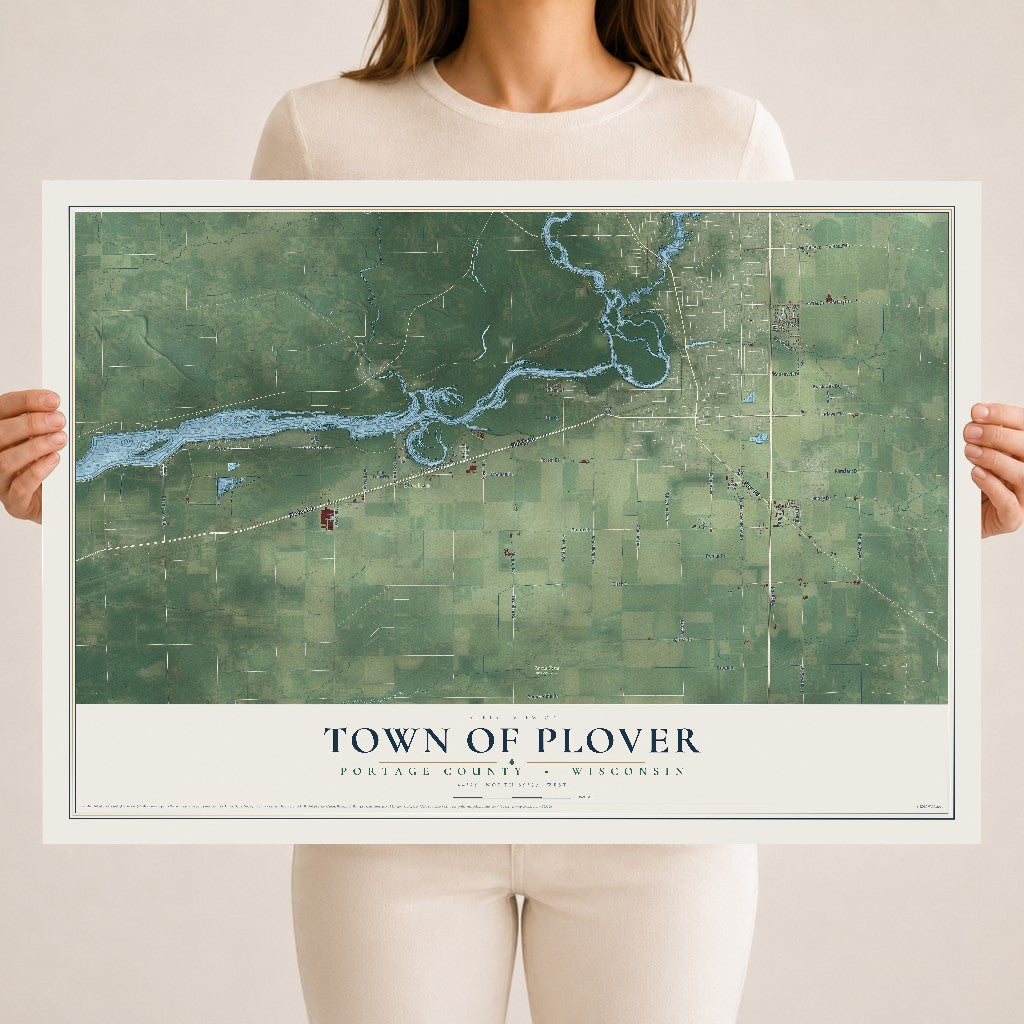 Map of the Town of Plover, Portage County, Wisconsin, 18 x 24 inch unframed archival matte print