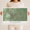 Map of Plymouth, Wisconsin, 12 x 18 inch unframed archival matte print