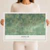 Map of Poplar, Wisconsin, 12 x 18 inch unframed archival matte print