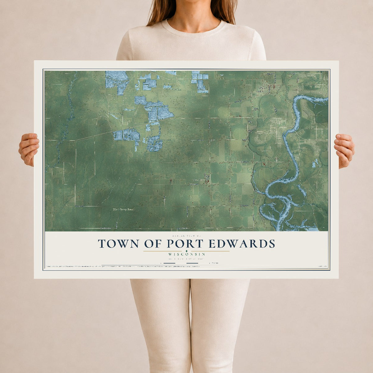 Map of the Town of Port Edwards, Wisconsin, 24 x 36 inch unframed archival matte print