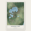 Powers Lake, Wisconsin map print, the full design