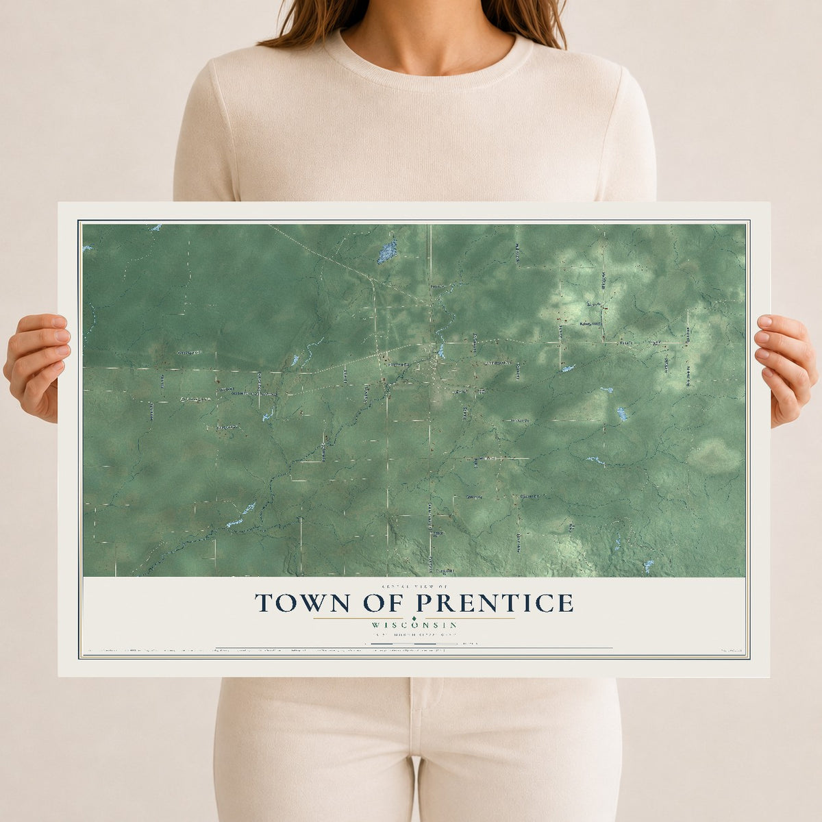Map of the Town of Prentice, Wisconsin, 12 x 18 inch unframed archival matte print