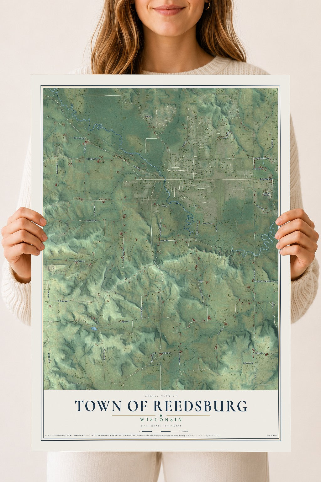 Map of the Town of Reedsburg, Wisconsin, 18 x 24 inch unframed archival matte print