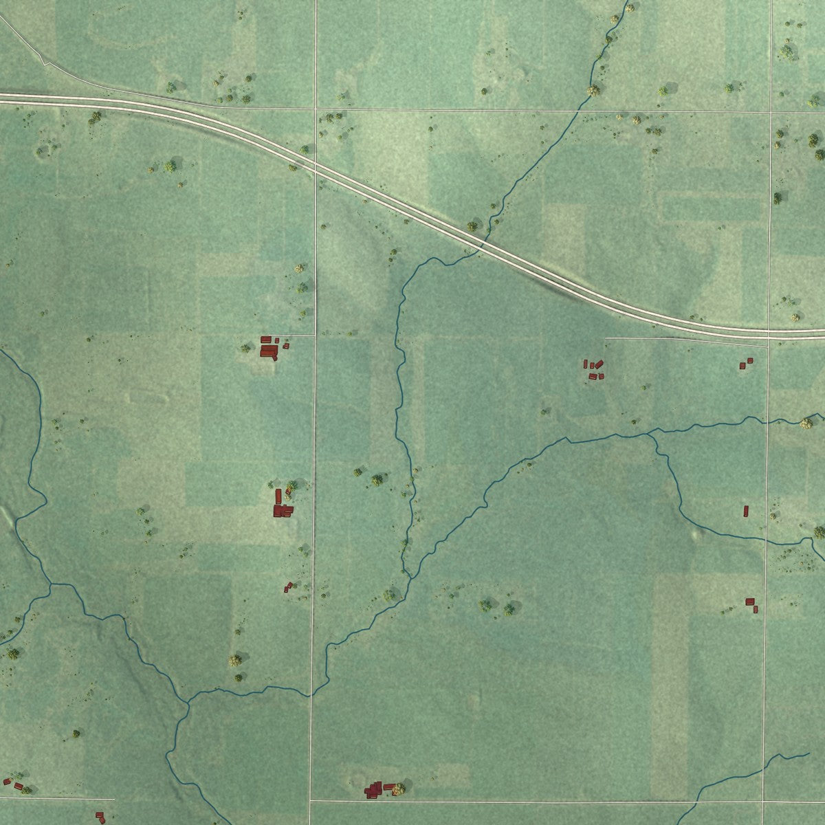 Second close-up of the map of Reseburg, Wisconsin print showing more streets and buildings