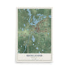 Map of Rhinelander, Wisconsin, 12 x 18 inch unframed archival matte print