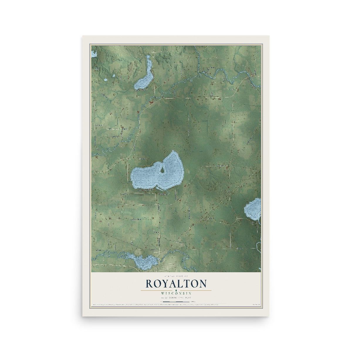 Map of Royalton, Wisconsin, 12 x 18 inch unframed archival matte print