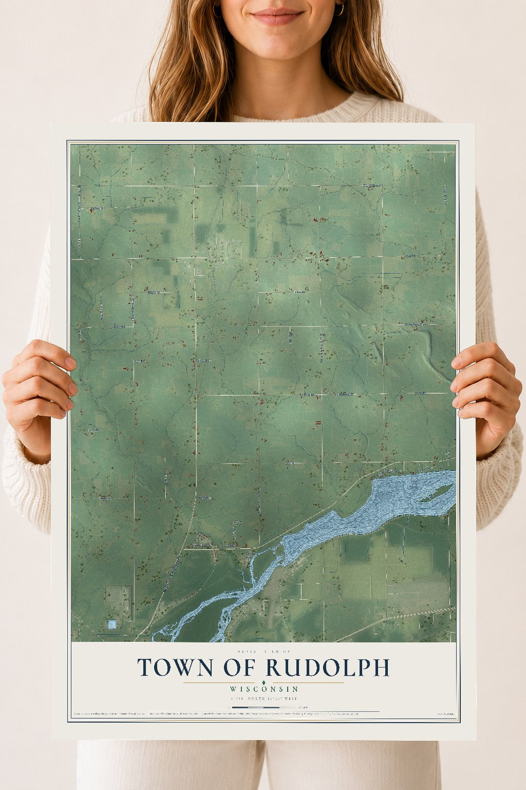 Map of the Town of Rudolph, Wisconsin, 18 x 24 inch unframed archival matte print