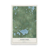 Map of Sand Lake, Burnett County, Wisconsin, 12 x 18 inch unframed archival matte print