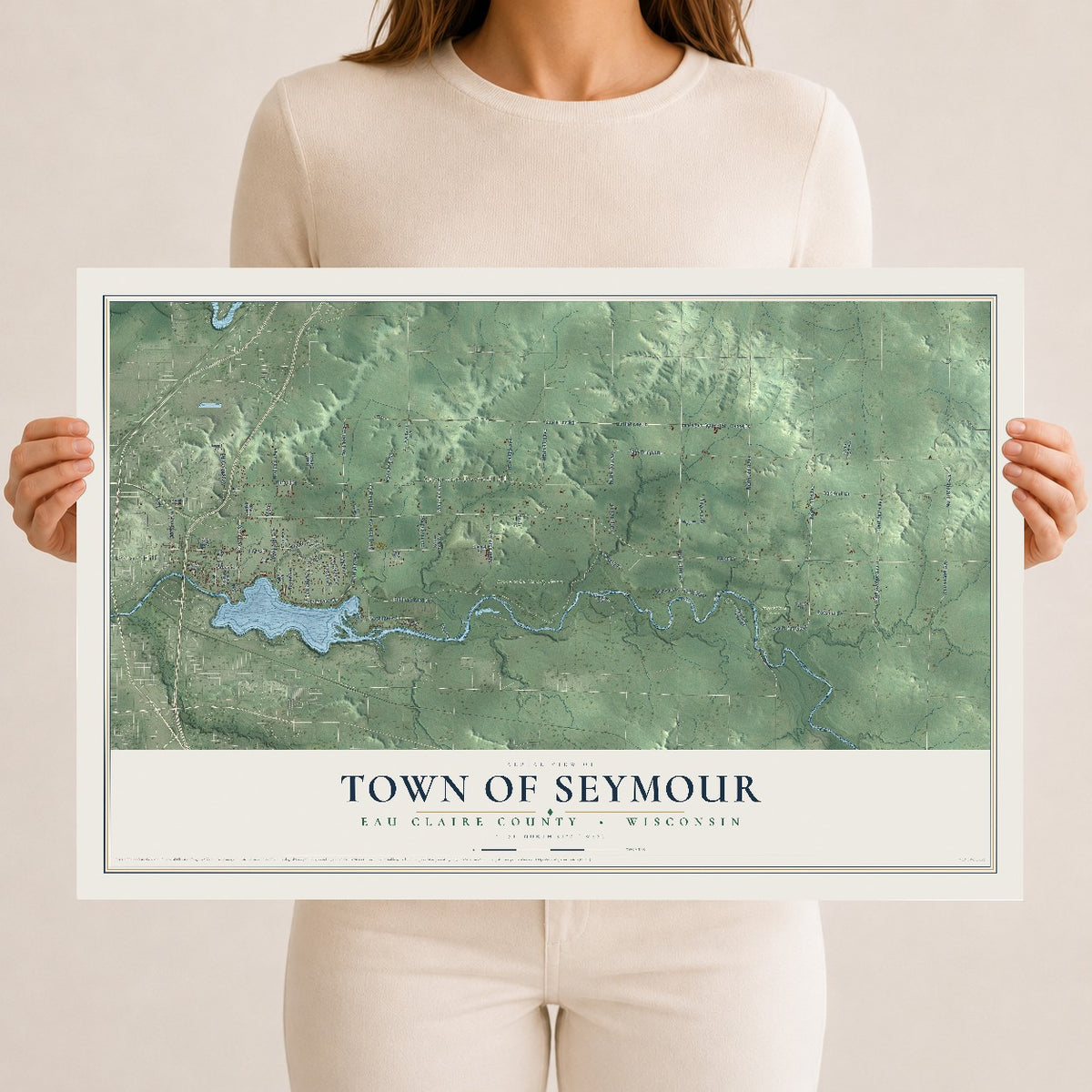 Map of the Town of Seymour, Eau Claire County, Wisconsin, 12 x 18 inch unframed archival matte print