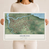 Map of Shawano, Wisconsin, 12 x 18 inch unframed archival matte print