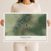 Map of Shiocton, Wisconsin, 12 x 18 inch unframed archival matte print