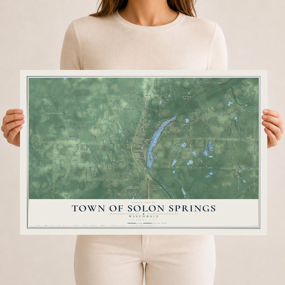 Map of the Town of Solon Springs, Wisconsin, 12 x 18 inch unframed archival matte print