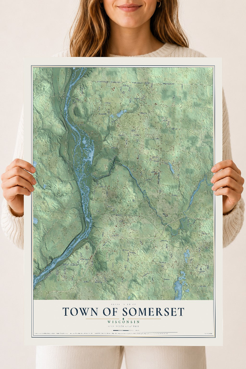 Map of the Town of Somerset, Wisconsin, 18 x 24 inch unframed archival matte print