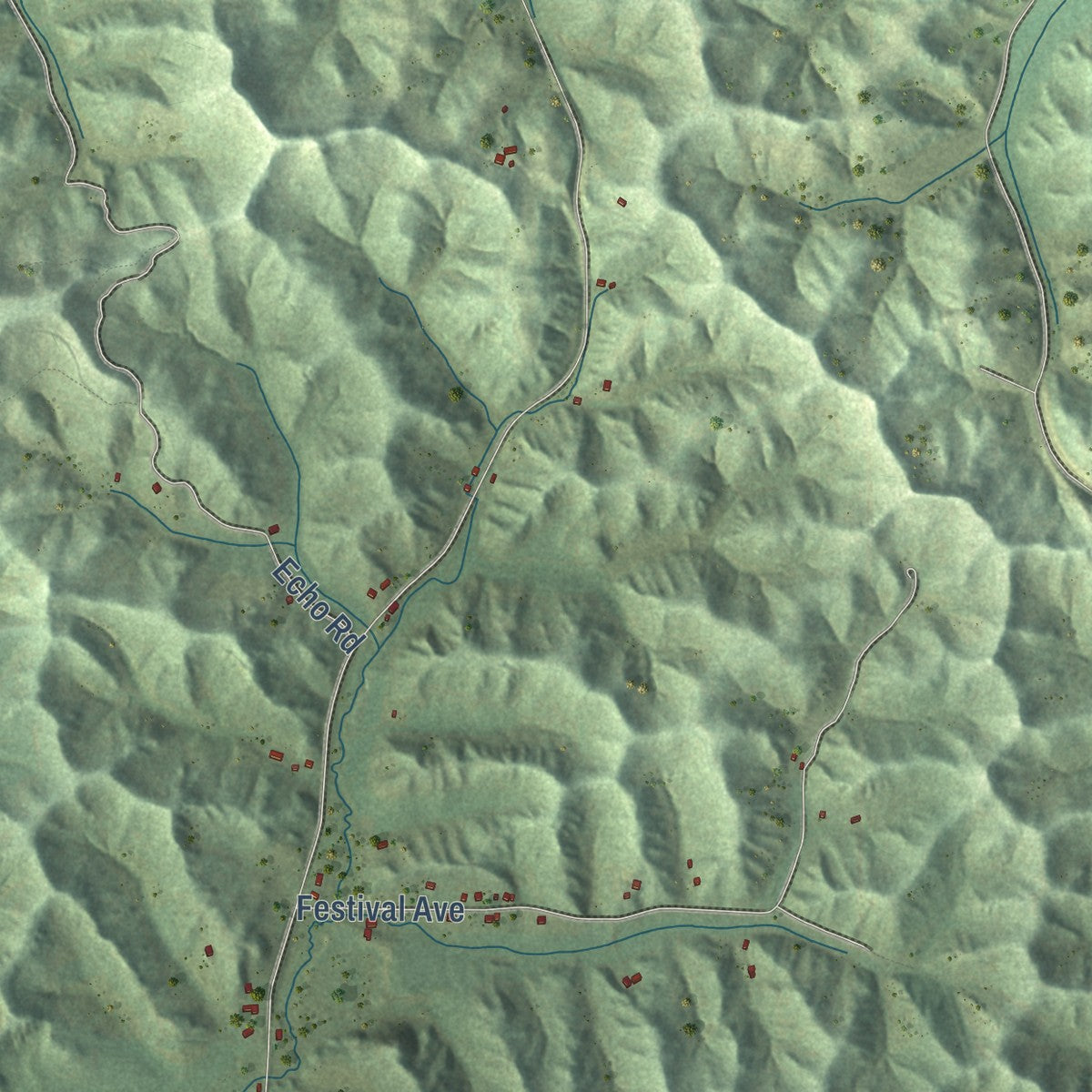 Second close-up of the map of the Town of Sparta, Wisconsin print showing more streets and buildings