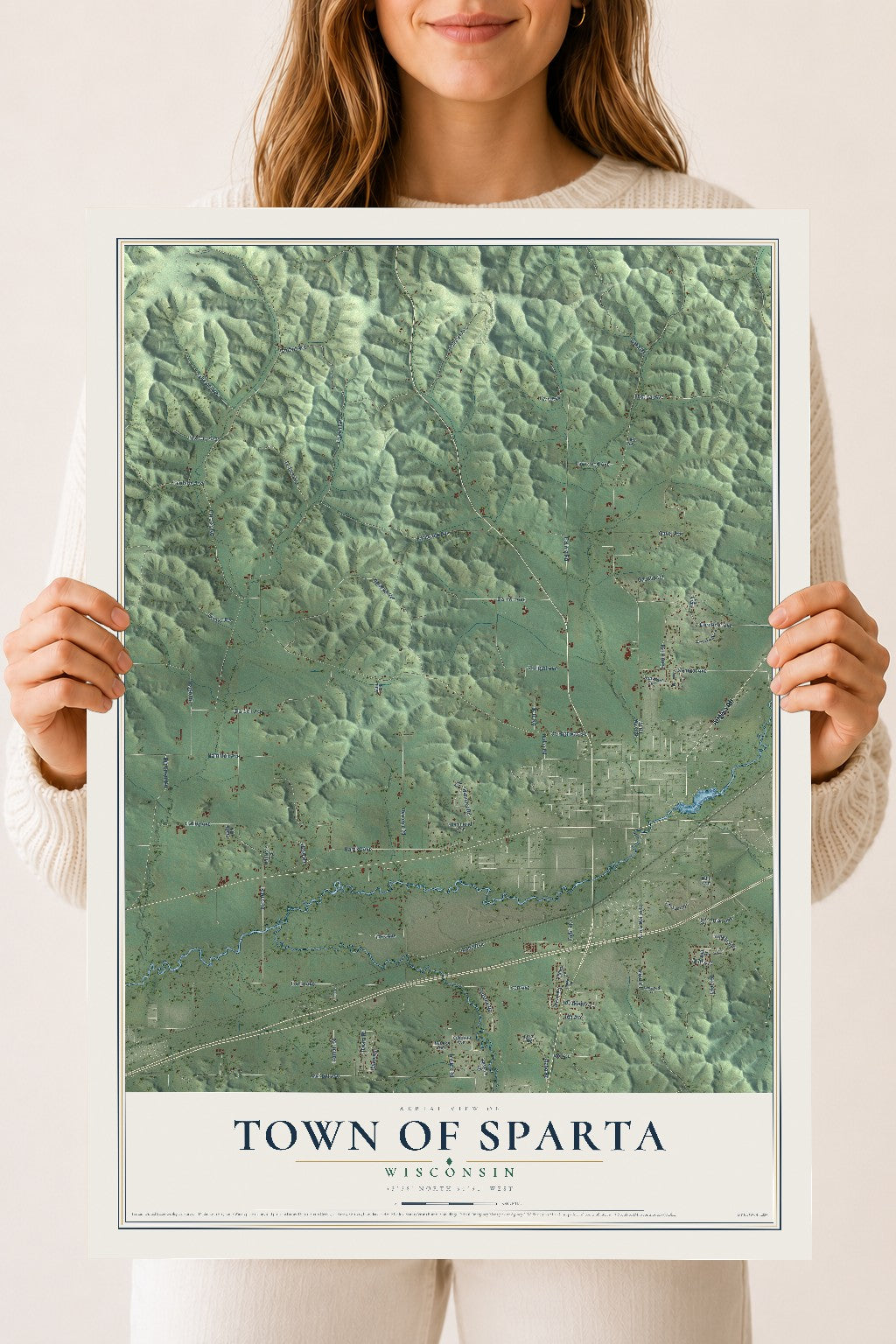 Map of the Town of Sparta, Wisconsin, 18 x 24 inch unframed archival matte print