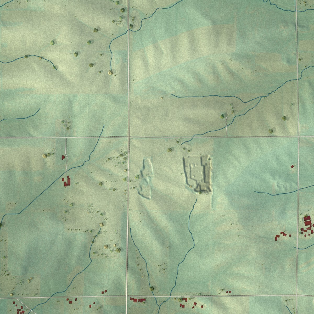 Second close-up of the map of Spring Valley, Rock County, Wisconsin print showing more streets and buildings