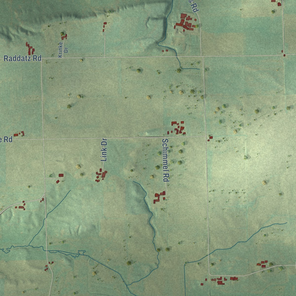 Close-up of the map of Springvale, Columbia County, Wisconsin print showing street and building detail