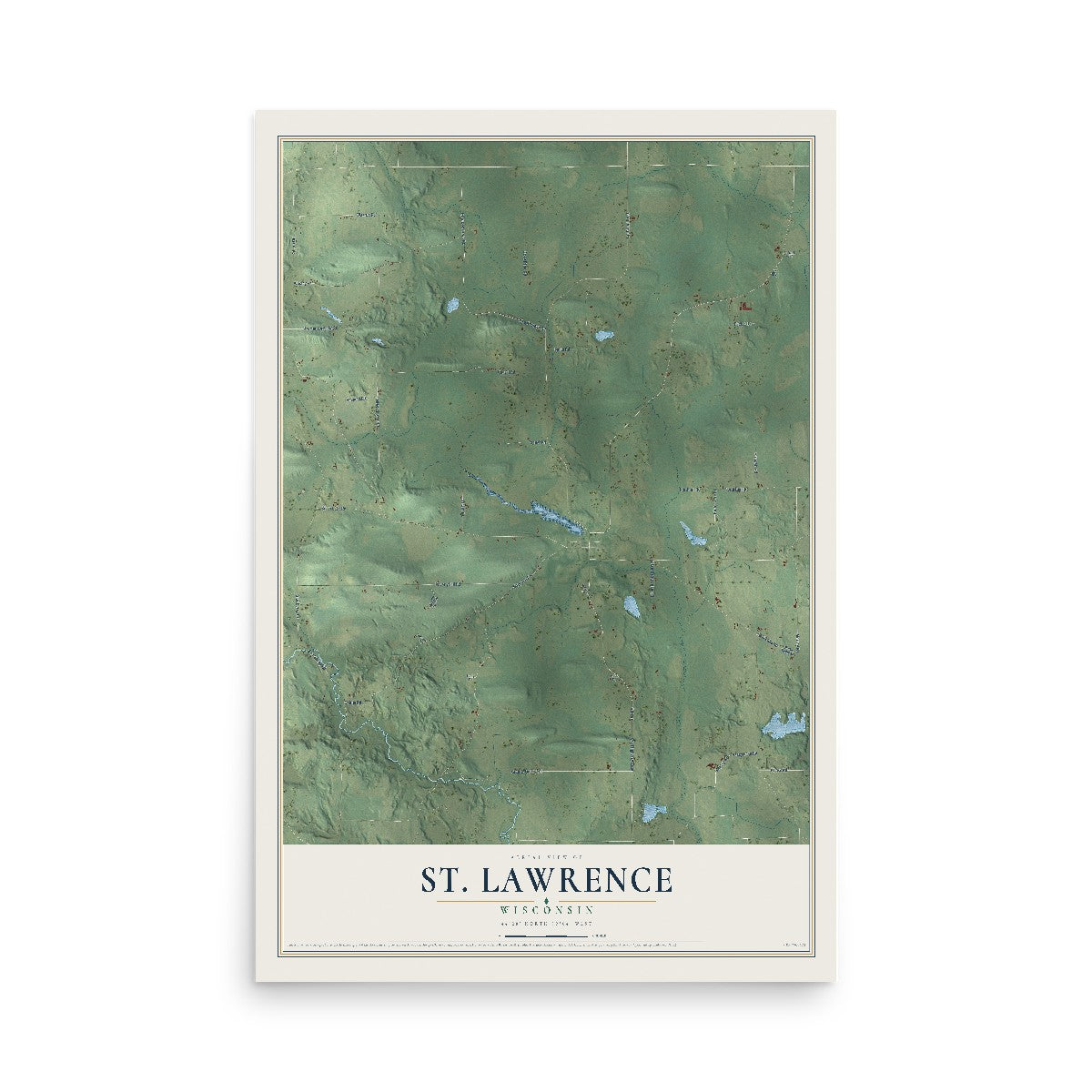 Map of St. Lawrence, Wisconsin, 12 x 18 inch unframed archival matte print