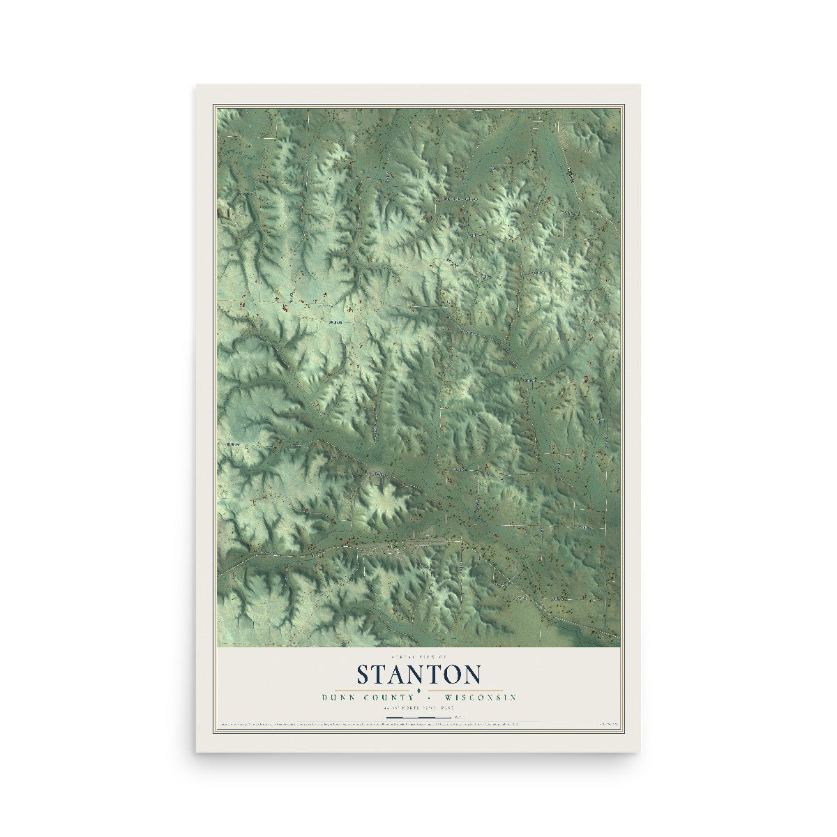 Map of Stanton, Dunn County, Wisconsin, 12 x 18 inch unframed archival matte print