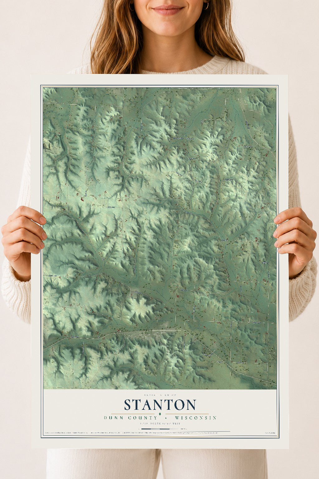 Map of Stanton, Dunn County, Wisconsin, 18 x 24 inch unframed archival matte print