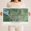Map of Stevens Point, Wisconsin, 12 x 18 inch unframed archival matte print