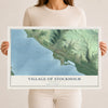 Map of Stockholm, Wisconsin, 12 x 18 inch unframed archival matte print