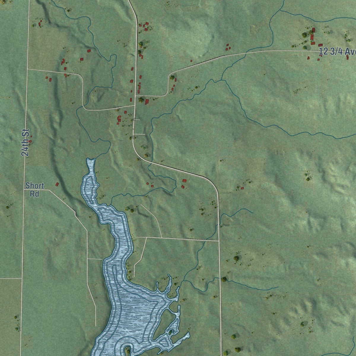 Close-up of the map of Sumner, Barron County, Wisconsin print showing street and building detail