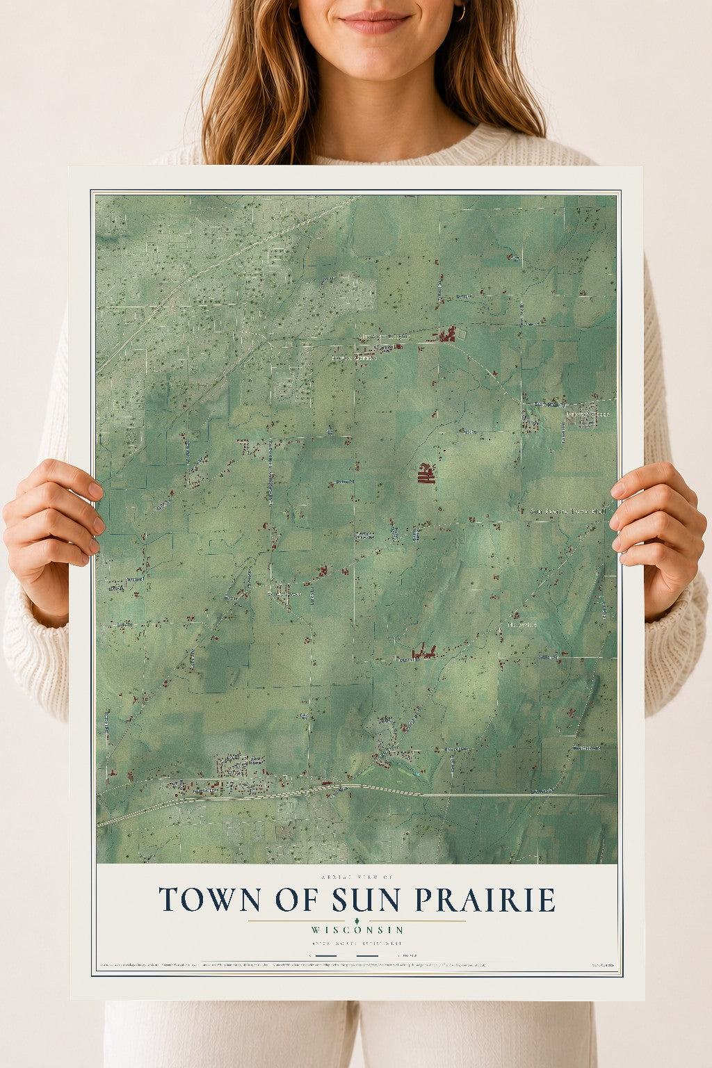 Map of the Town of Sun Prairie, Wisconsin, 18 x 24 inch unframed archival matte print
