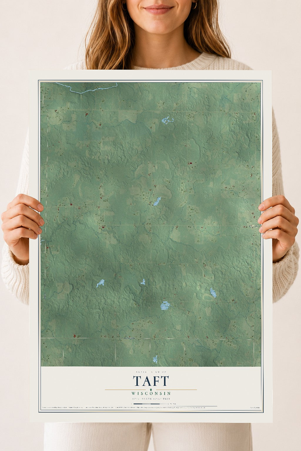 Map of Taft, Wisconsin, 18 x 24 inch unframed archival matte print