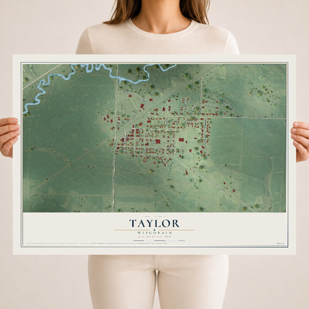 Map of Taylor, Wisconsin, 18 x 24 inch unframed archival matte print
