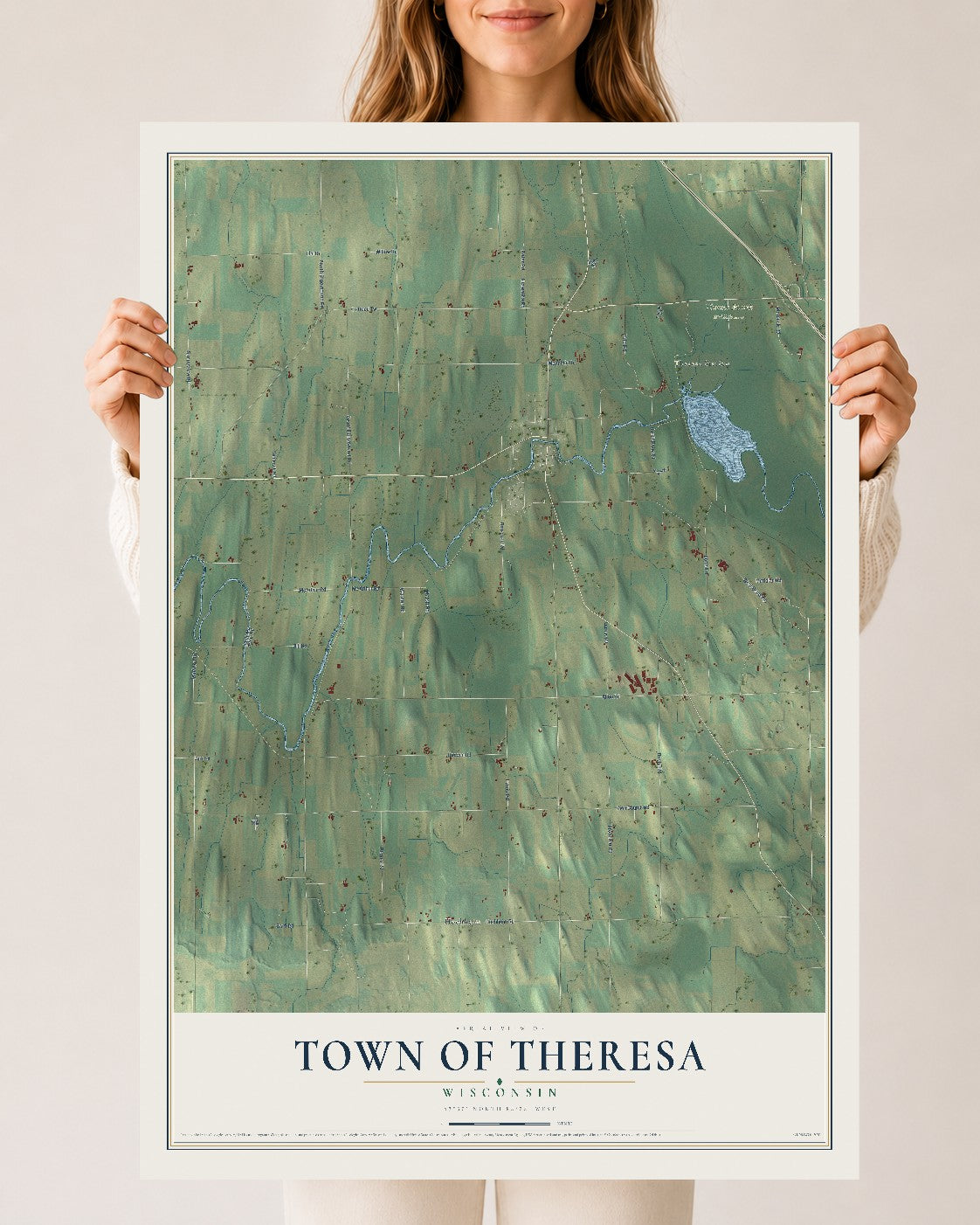 Map of the Town of Theresa, Wisconsin, 24 x 36 inch unframed archival matte print