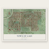 Town of Lake, Wisconsin map print, the full design