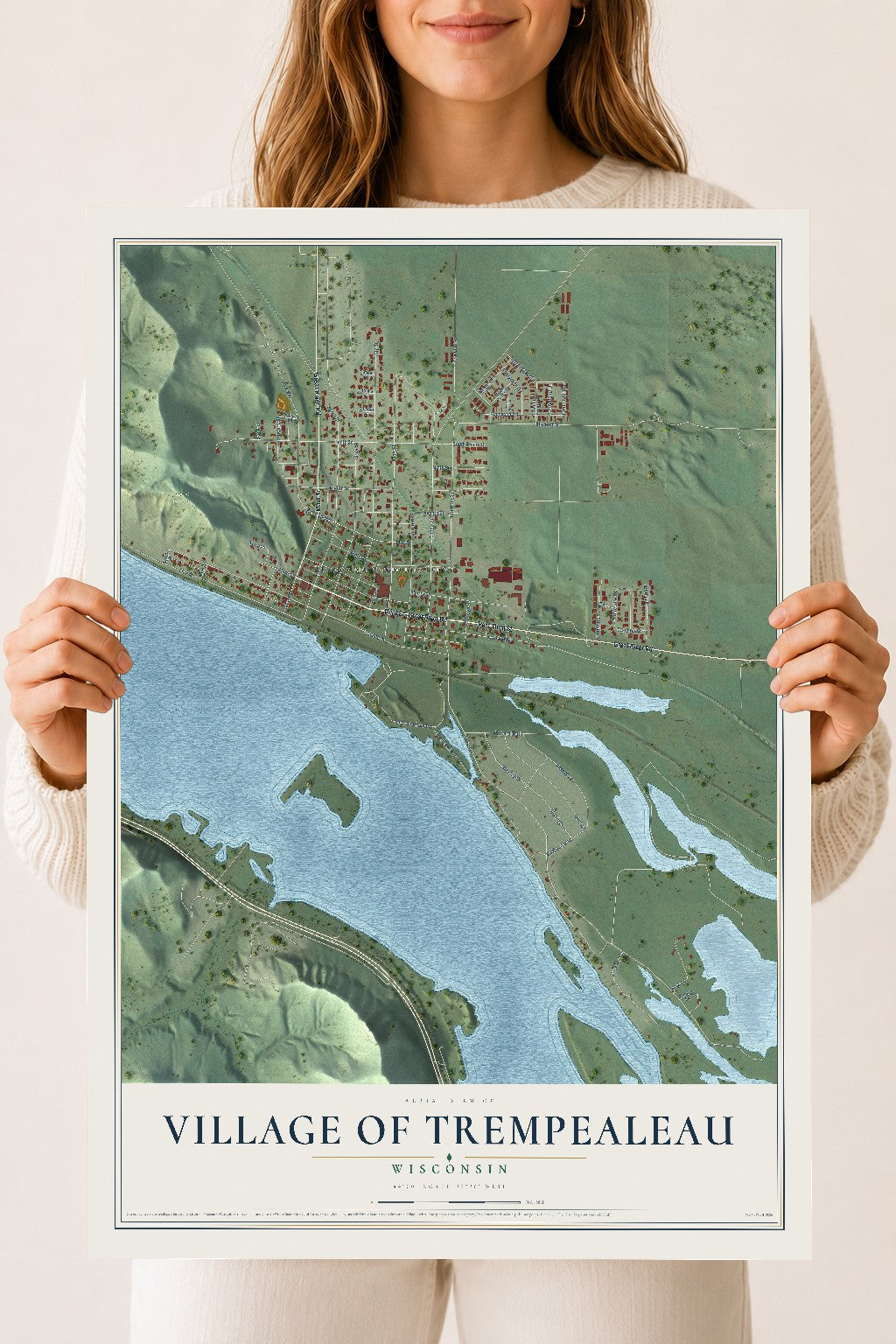 Map of Trempealeau, Wisconsin, 18 x 24 inch unframed archival matte print