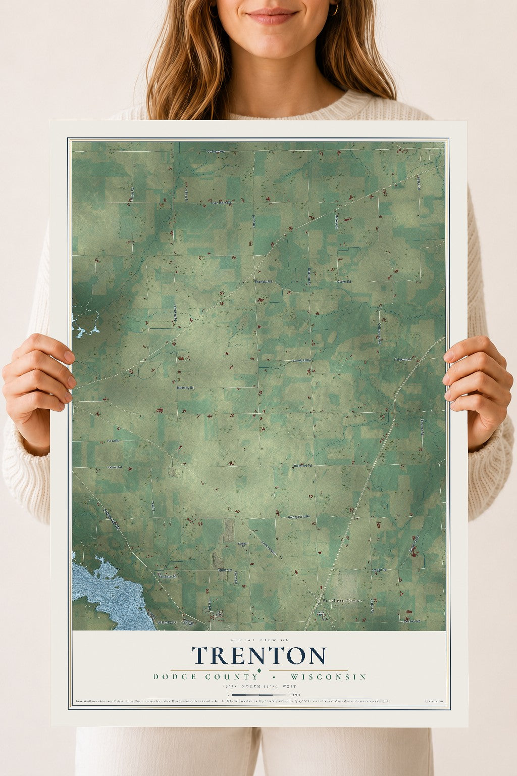 Map of Trenton, Dodge County, Wisconsin, 18 x 24 inch unframed archival matte print