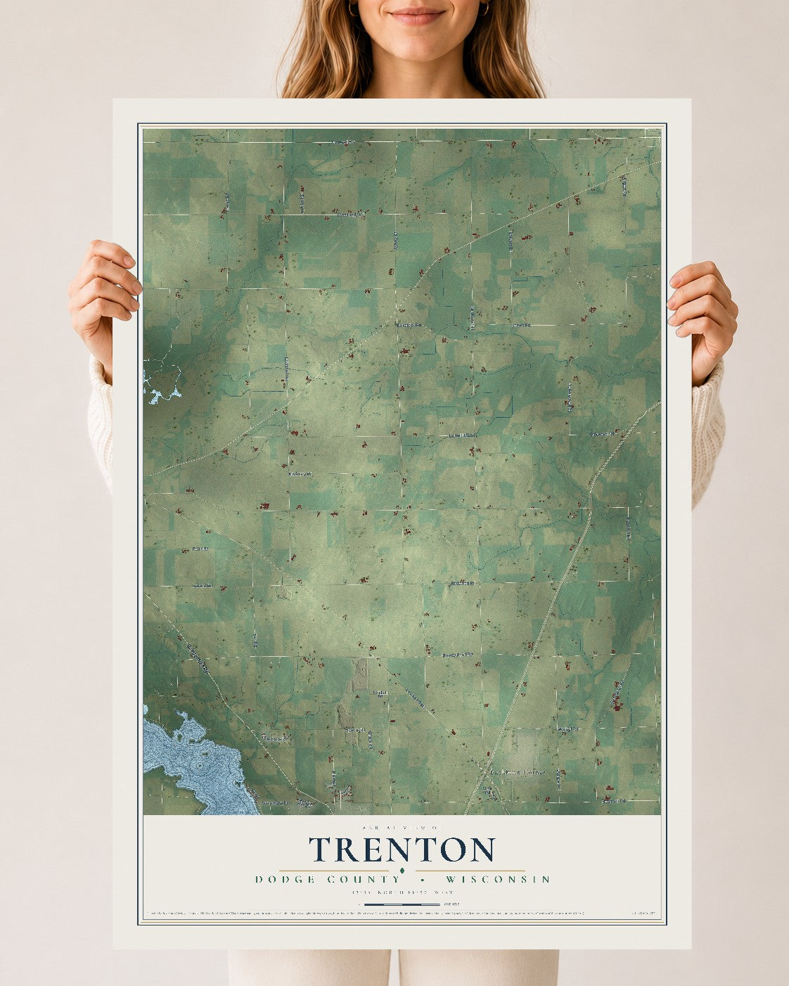 Map of Trenton, Dodge County, Wisconsin, 24 x 36 inch unframed archival matte print