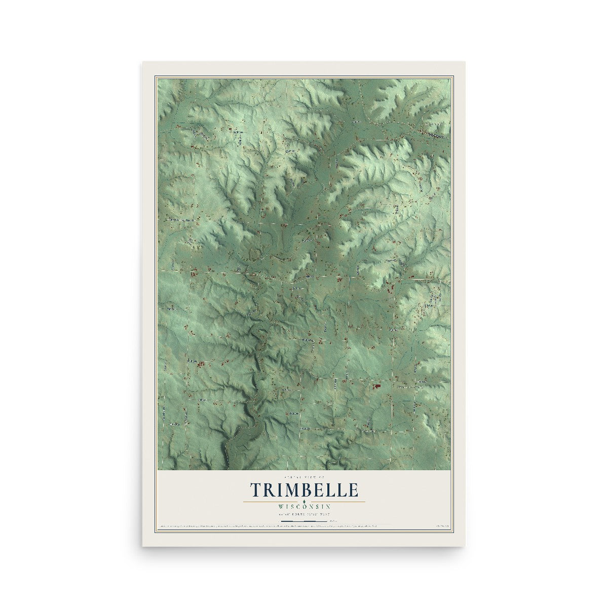 Map of Trimbelle, Wisconsin, 12 x 18 inch unframed archival matte print