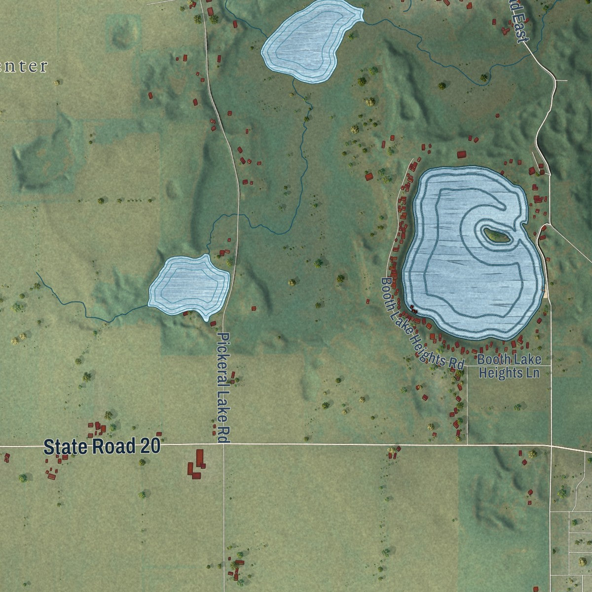 Second close-up of the map of Troy, Walworth County, Wisconsin print showing more streets and buildings