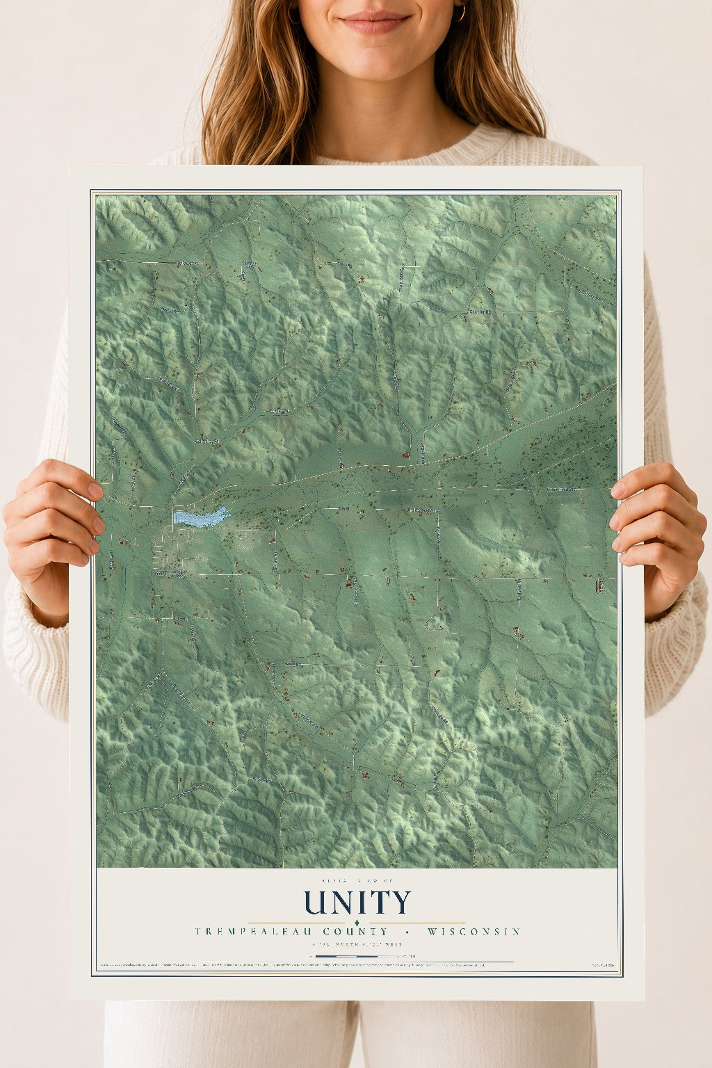 Map of Unity, Trempealeau County, Wisconsin, 18 x 24 inch unframed archival matte print