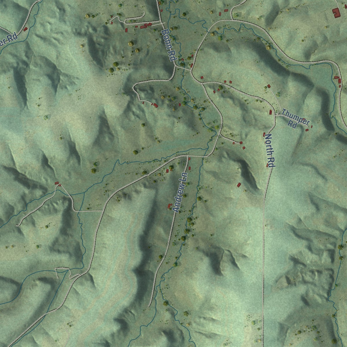 Second close-up of the map of Vermont, Wisconsin print showing more streets and buildings