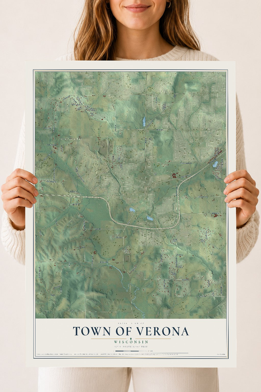 Map of the Town of Verona, Wisconsin, 18 x 24 inch unframed archival matte print